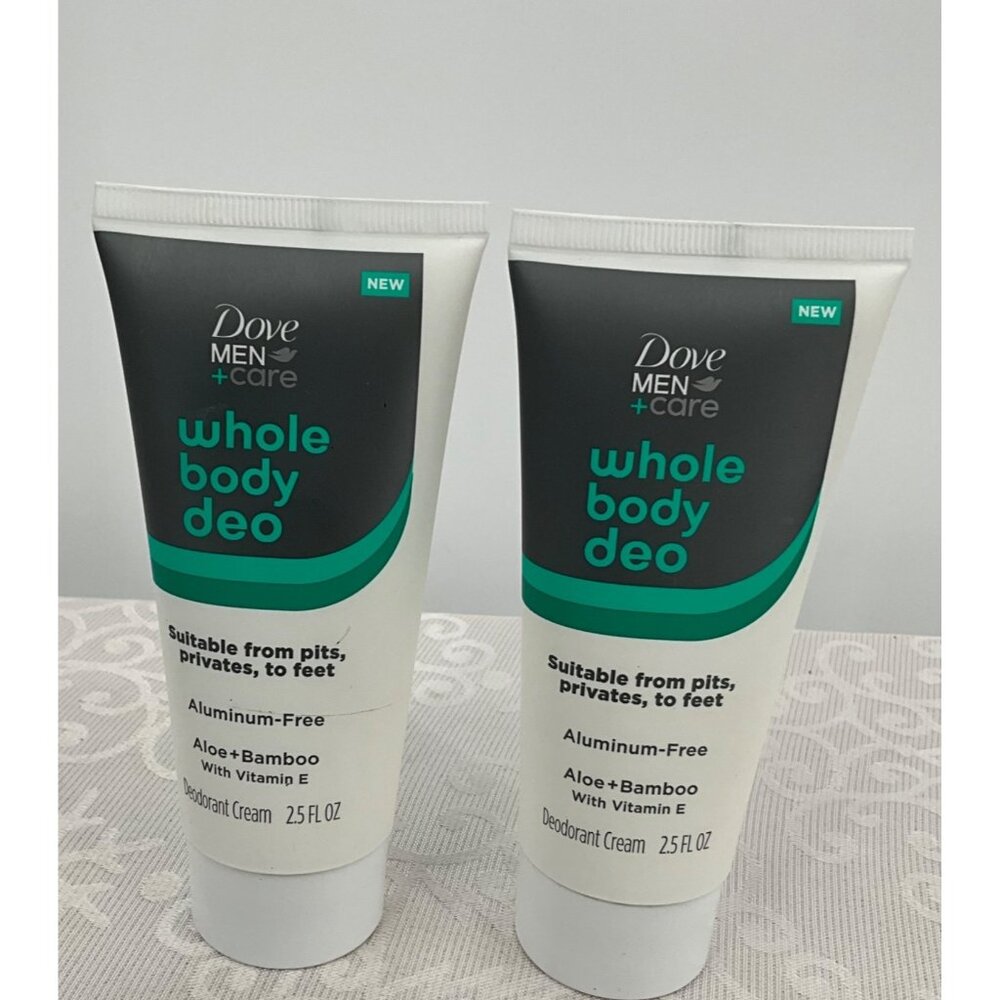 Dove Men+Care Whole Body Deodorant Cream Aluminum-Free 2.5 Fl‎ Oz (2-Pack)